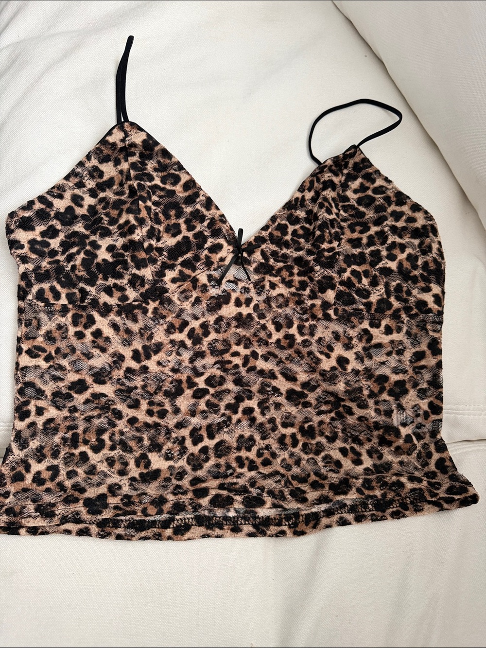Leopard Print Spaghetti Strap Cami Top - Brown/Black NWOT